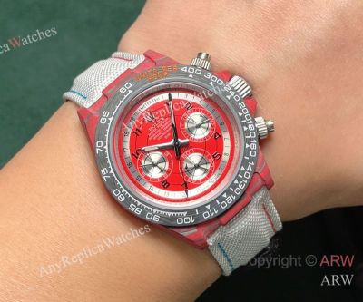High Quality Replica Rolex Cosmograph Daytona Different Colors Strap 2-Tone Face Dial High-composite Carbon Fiber Fashion Watch 40*12.4mm